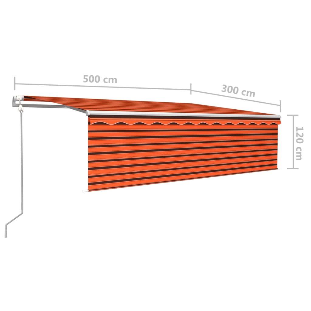 Luifel automatisch rolgordijn LED windsensor 4x3 m