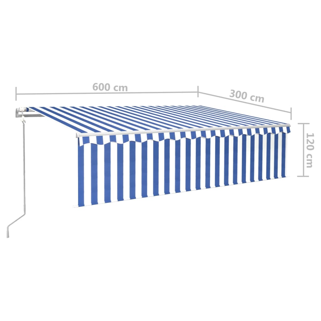 Luifel automatisch rolgordijn LED windsensor 4x3 m