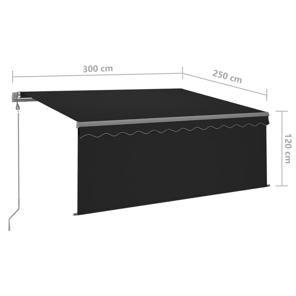 Luifel automatisch rolgordijn LED windsensor 5x3 m oranje bruin