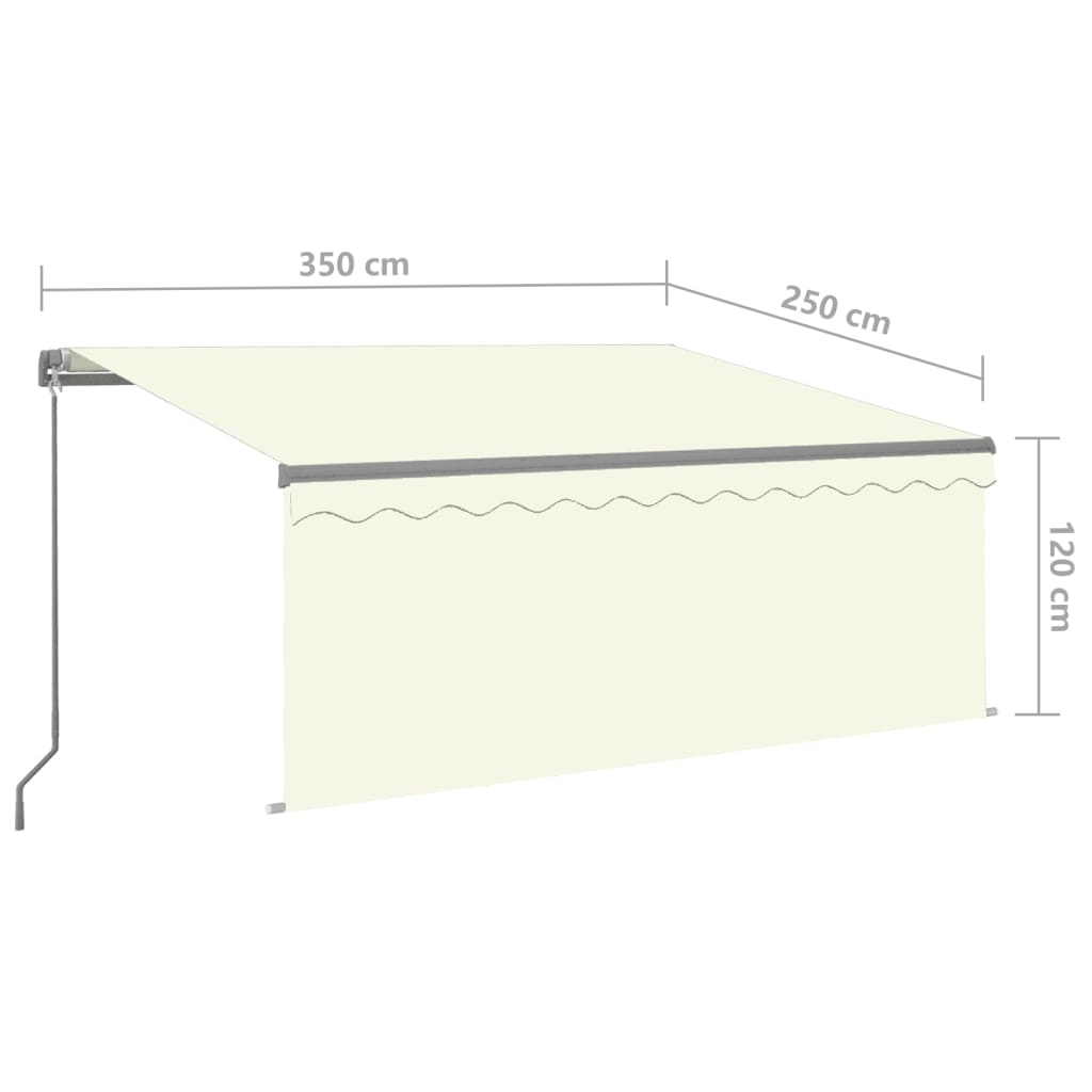 Luifel handmatig uittrekbaar rolgordijn LED 3x2,5 m