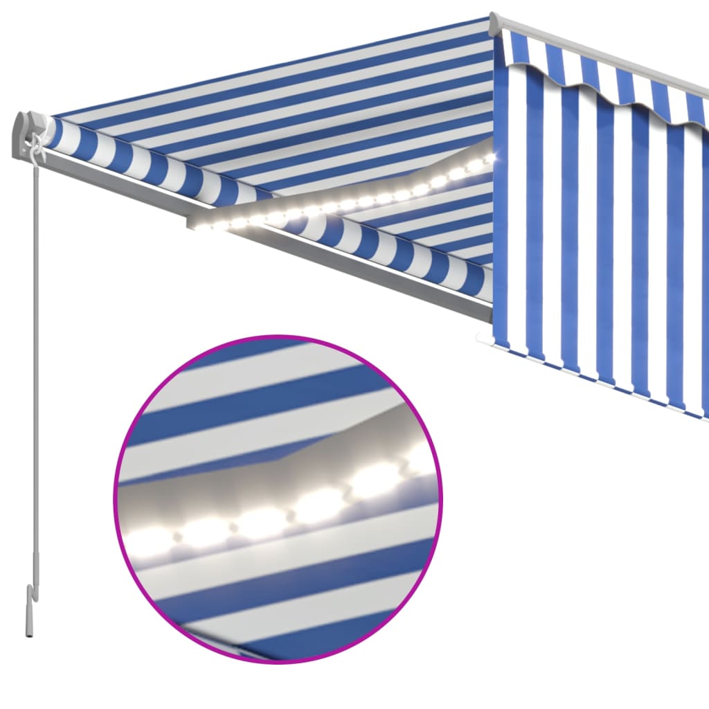 Luifel met rolgordijn, LED windsensor 4,5x3 m