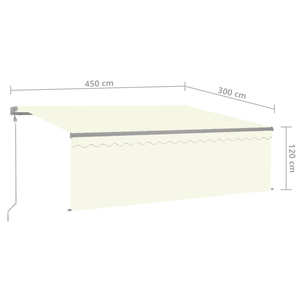 Luifel automatisch rolgordijn LED windsensor 5x3 m oranje bruin