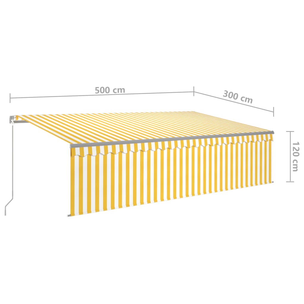 Luifel handmatig uittrekbaar rolgordijn LED 3,5x2,5 m