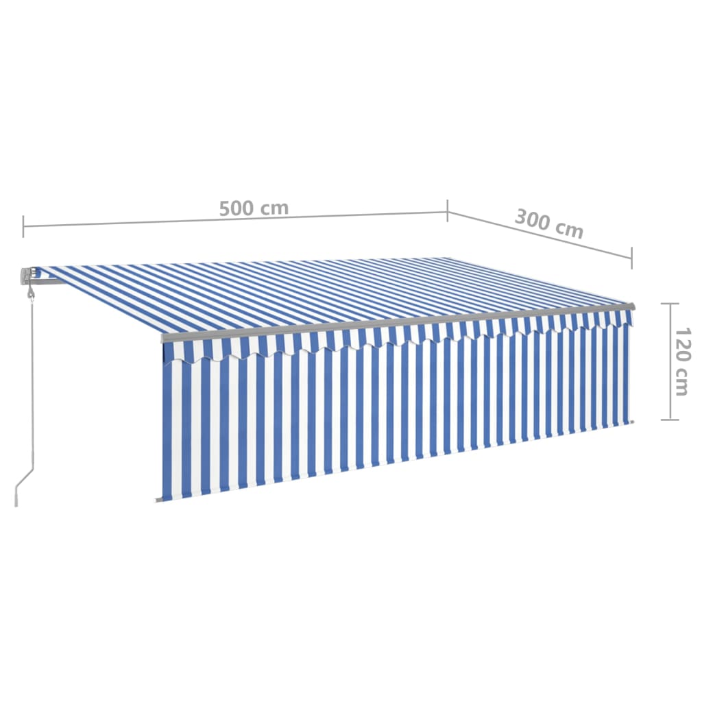 Luifel automatisch rolgordijn LED windsensor 5x3 m oranje bruin