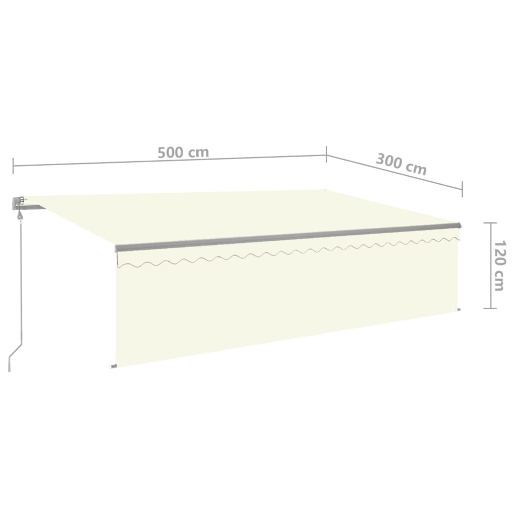 Luifel automatisch rolgordijn LED windsensor 5x3 m oranje bruin