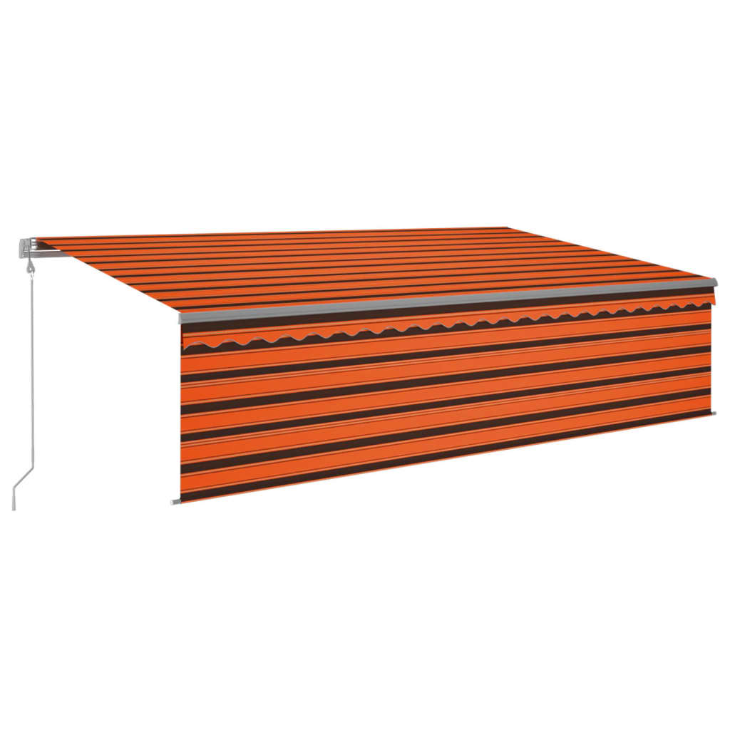 Luifel automatisch rolgordijn LED windsensor 5x3 m oranje bruin