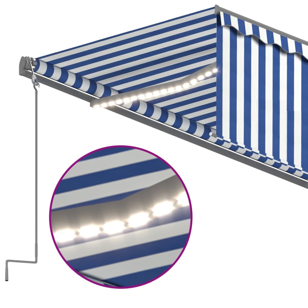 Luifel met rolgordijn, LED windsensor 4,5x3 m