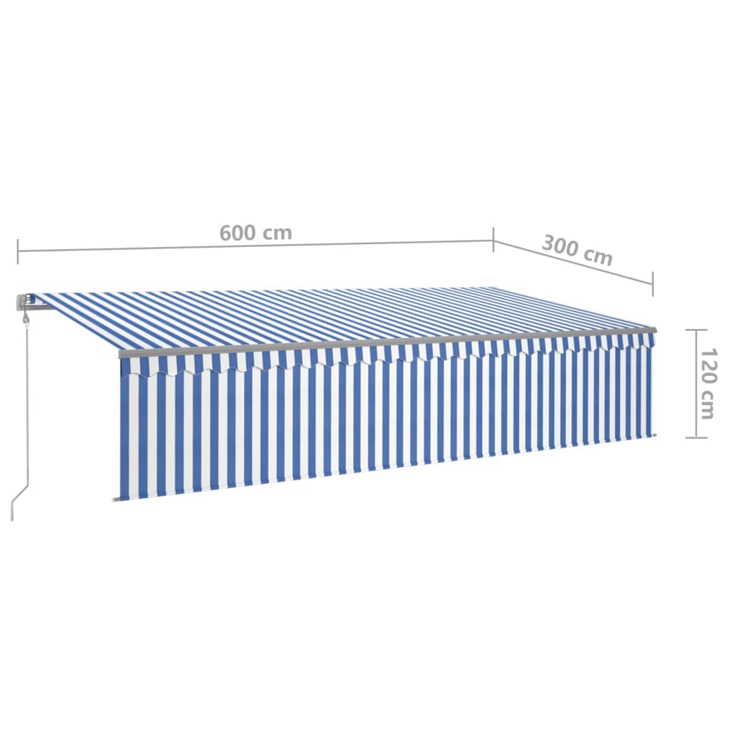 Luifel met rolgordijn, LED windsensor 4,5x3 m