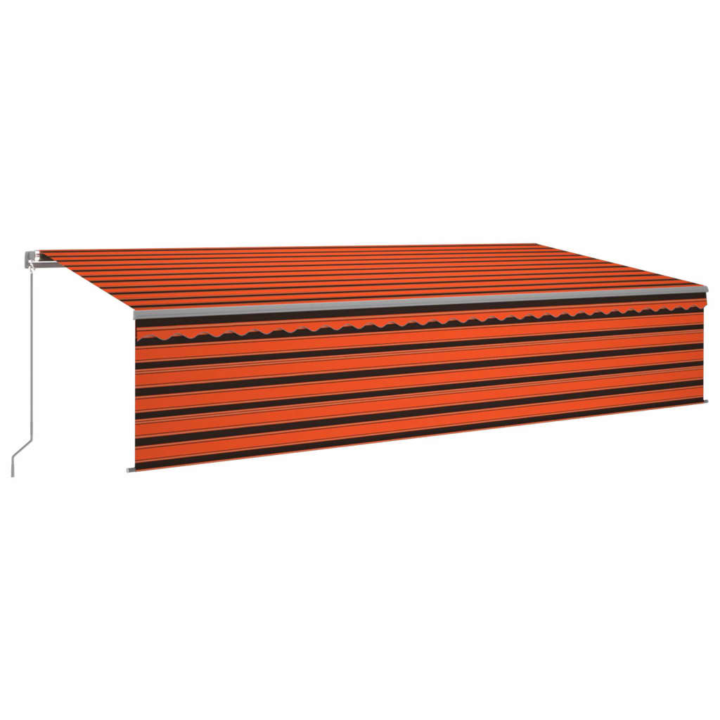 Luifel automatisch rolgordijn LED windsensor 5x3 m oranje bruin