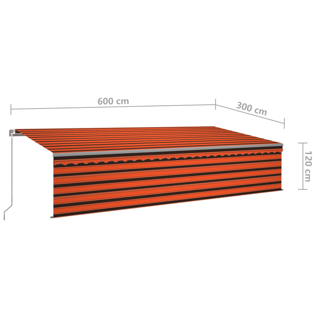 Luifel met rolgordijn, LED windsensor 4,5x3 m