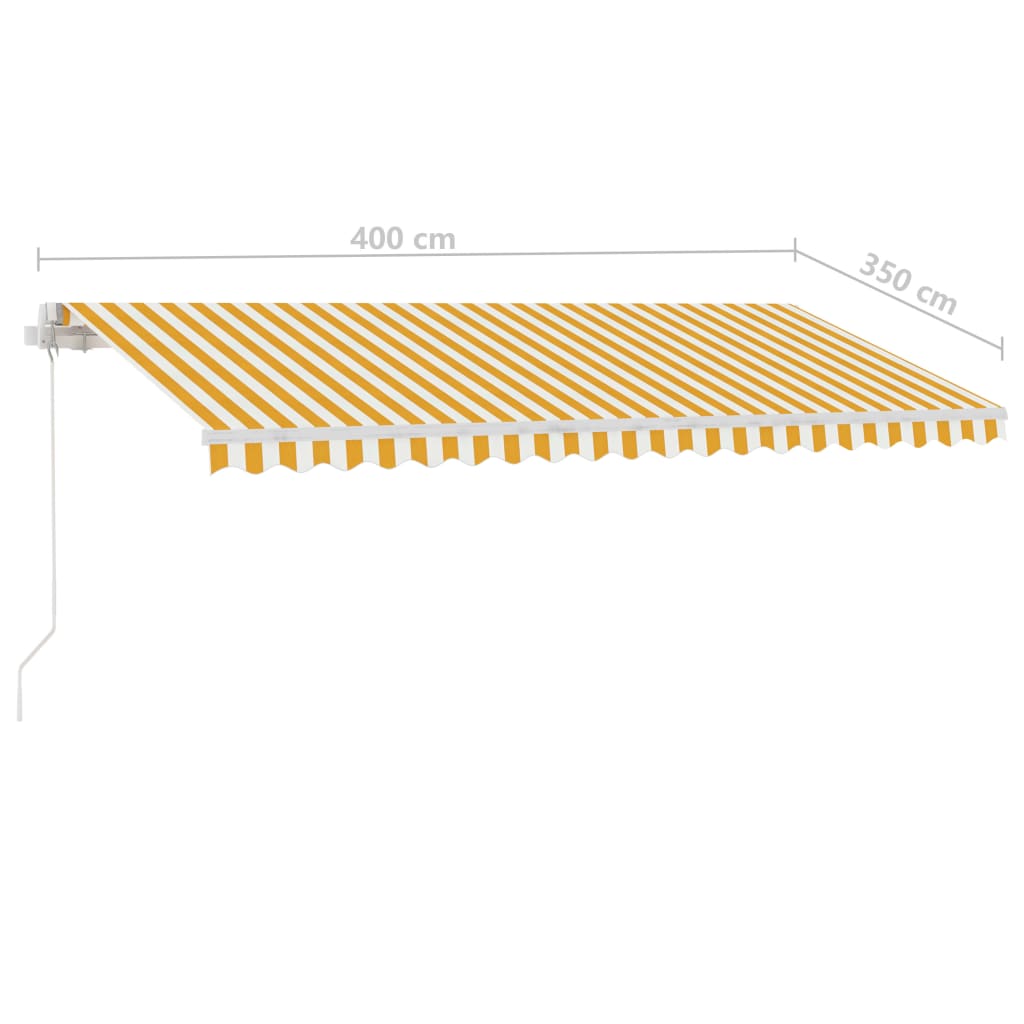 Luifel handmatig uittrekbaar met LED 400x350 cm crèmekleurig