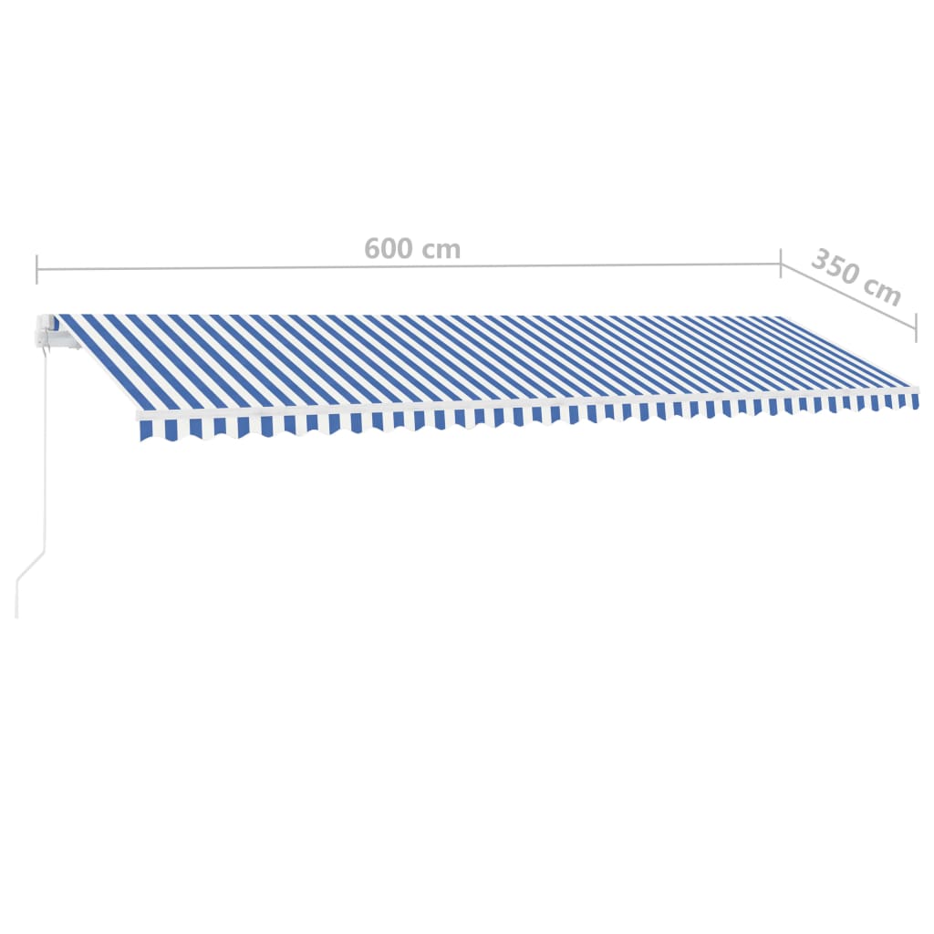 Luifel handmatig uittrekbaar met LED 400x350 cm crèmekleurig