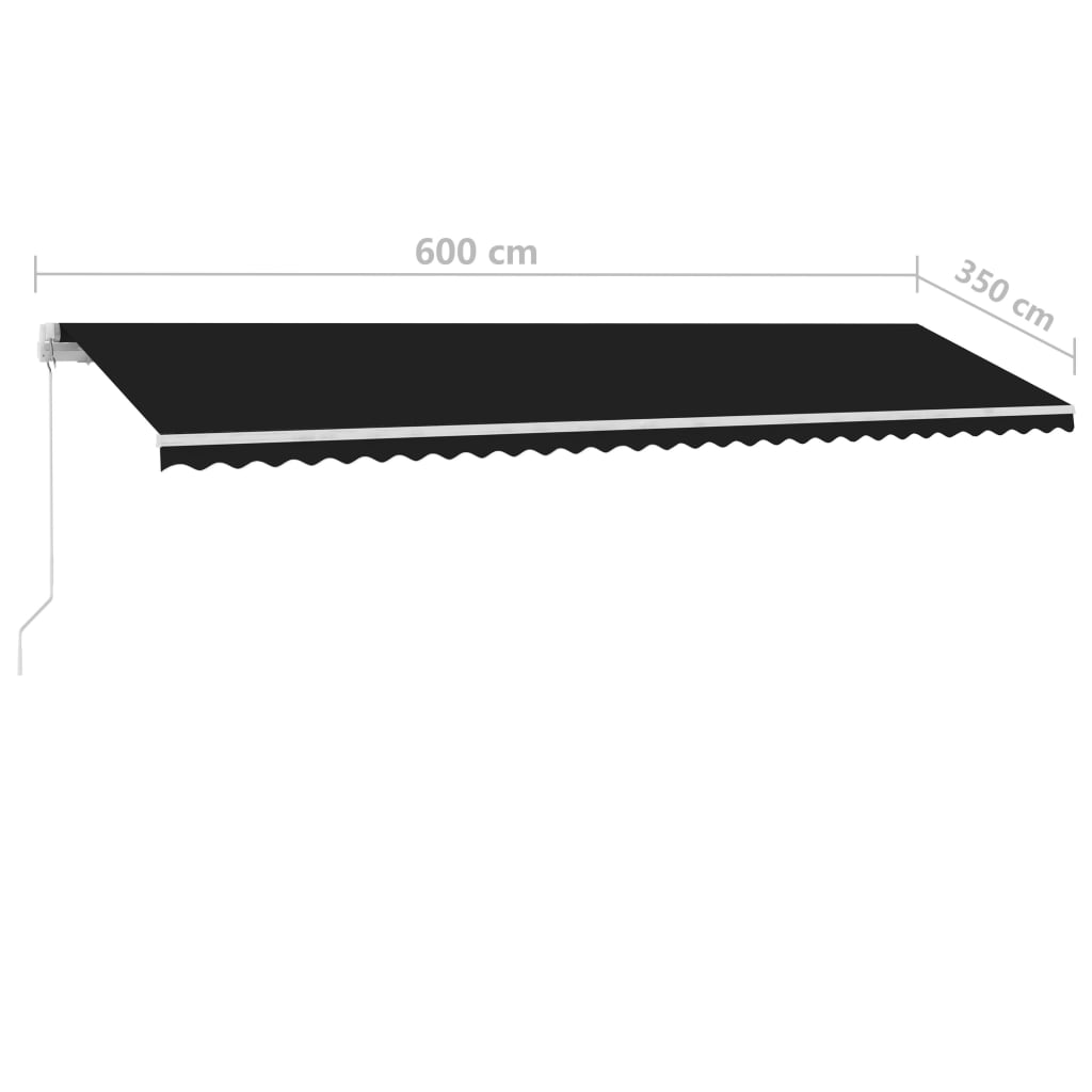 Luifel handmatig uittrekbaar met LED 400x350 cm crèmekleurig