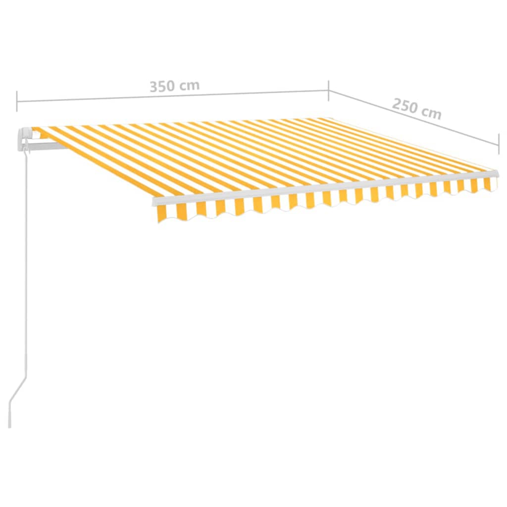 Luifel automatisch met LED windsensor 5x3,5 m crèmekleurig