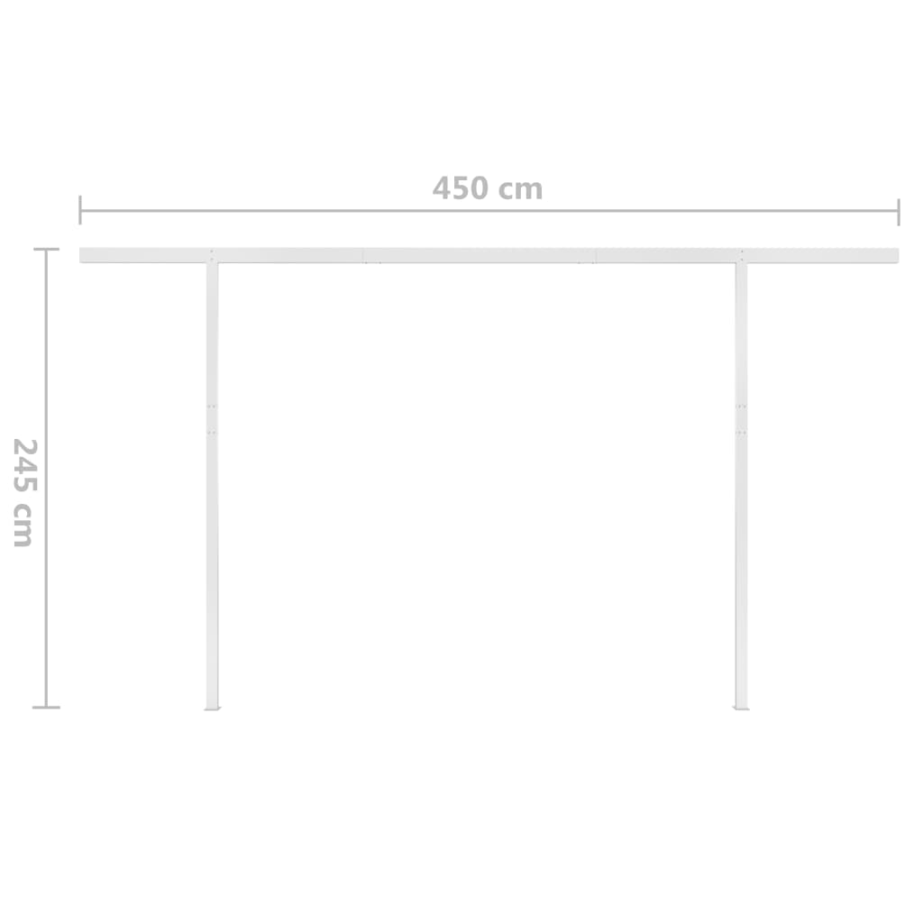 Luifel handmatig uittrekbaar met LED 3x2,5 m