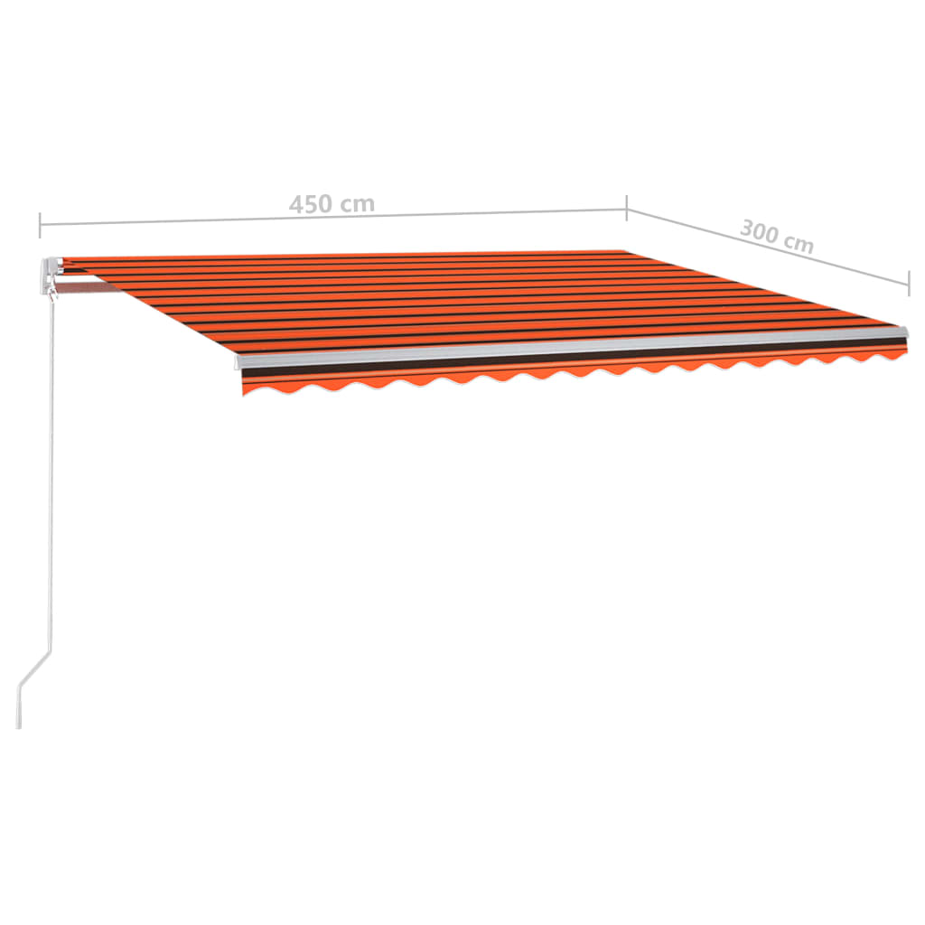 Luifel automatisch met LED windsensor 5x3,5 m crèmekleurig