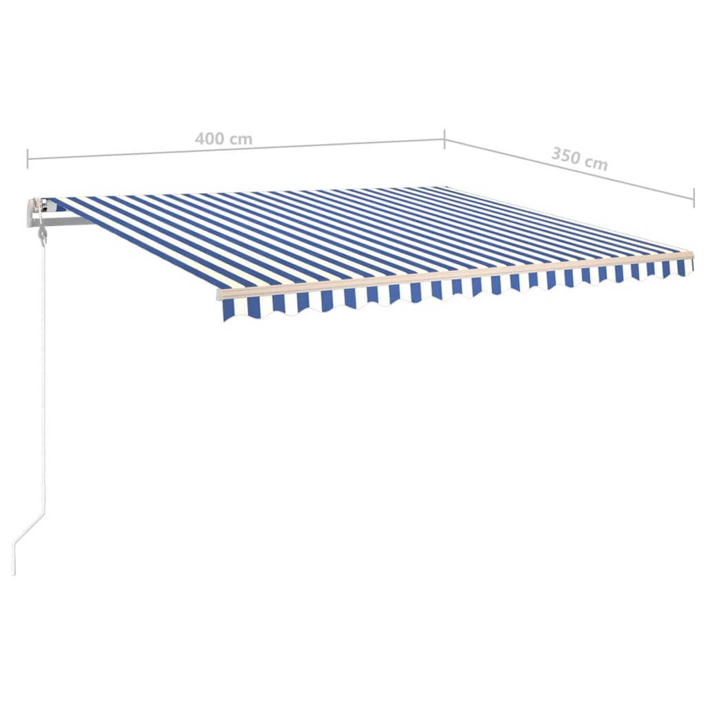 Luifel handmatig uittrekbaar met LED 4x3,5 m crèmekleurig