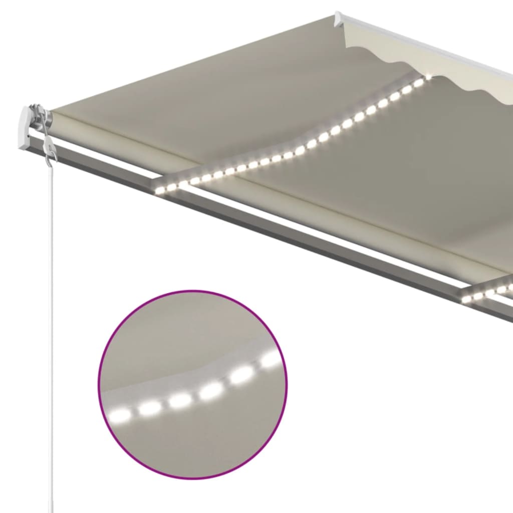 Luifel handmatig uittrekbaar met LED 3x2,5 m