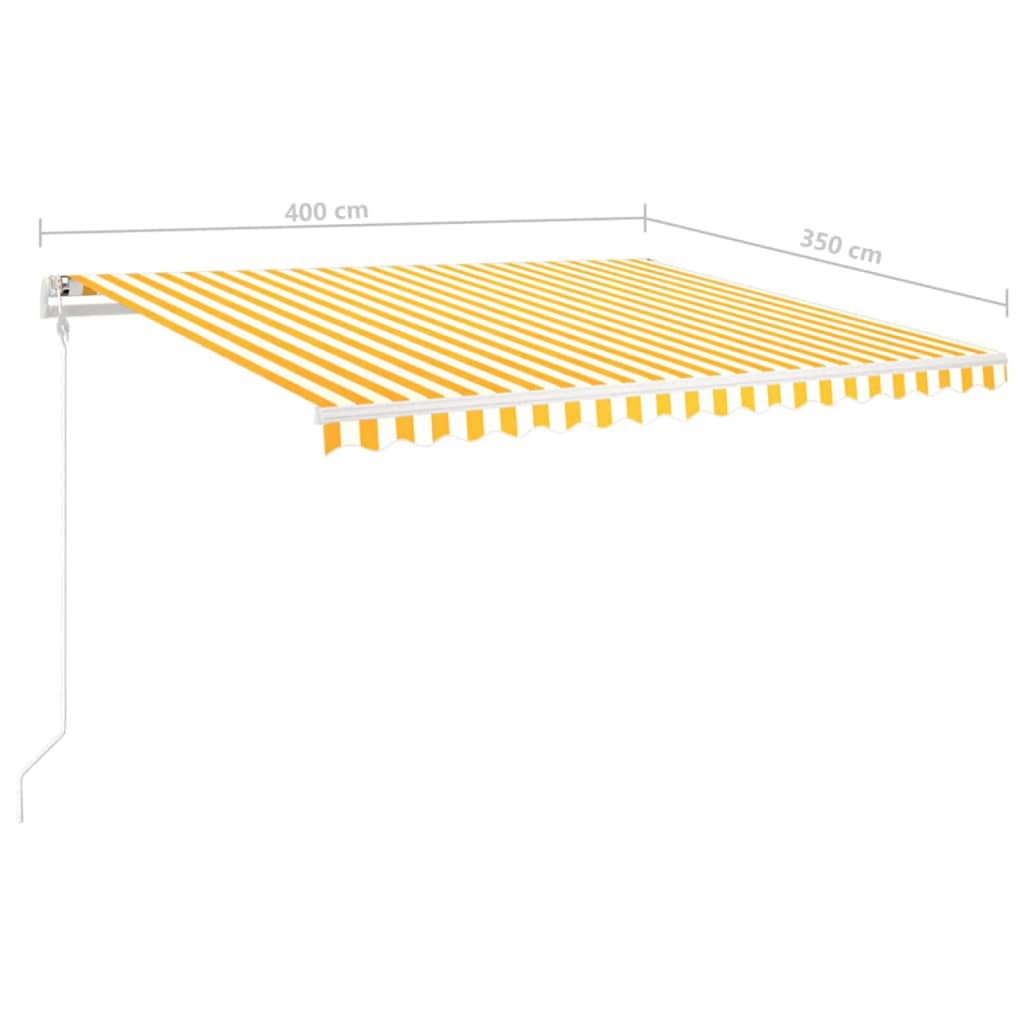 Luifel handmatig uittrekbaar met LED 4x3,5 m crèmekleurig