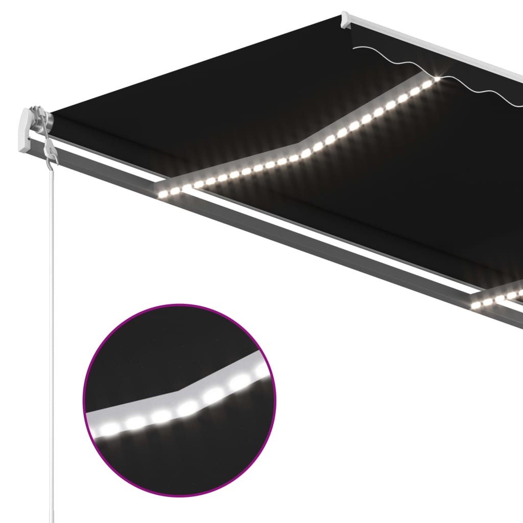 Luifel handmatig uittrekbaar met LED 3x2,5 m