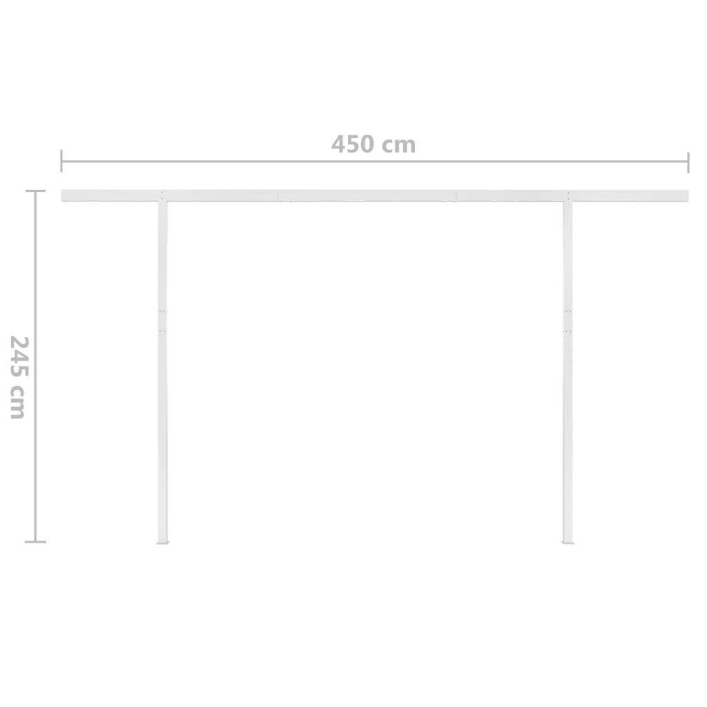 Luifel automatisch met LED windsensor 5x3,5 m crèmekleurig