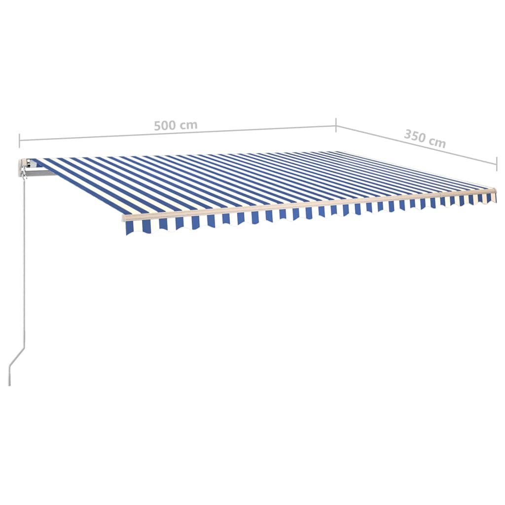 Luifel automatisch met LED windsensor 5x3,5 m crèmekleurig