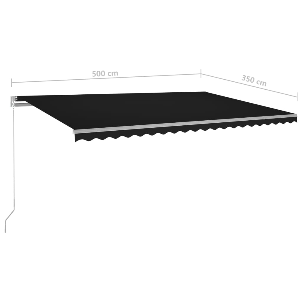 Luifel automatisch met LED windsensor 5x3,5 m crèmekleurig