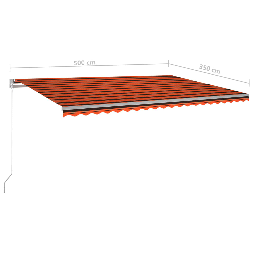 Luifel automatisch met LED windsensor 5x3,5 m crèmekleurig