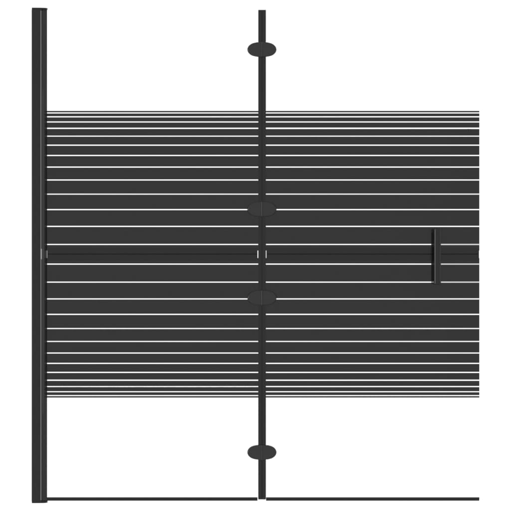 Douchewand inklapbaar 120x140 cm ESG zwart