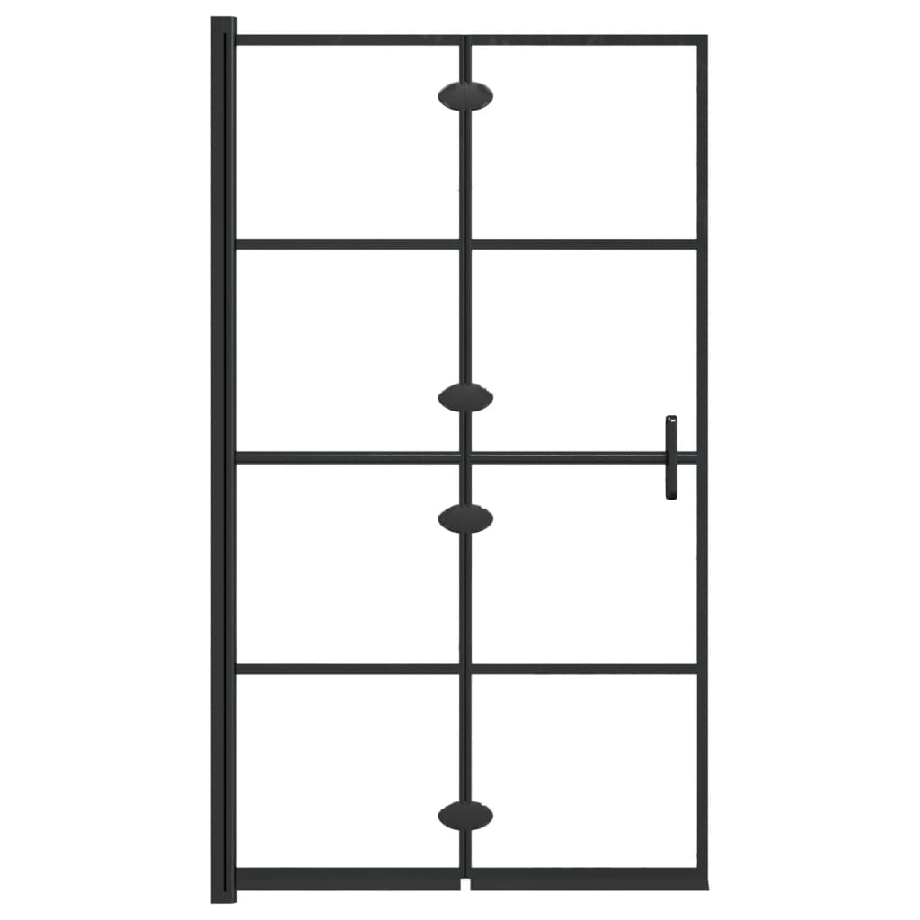 Douchewand inklapbaar 100x140 cm ESG zwart