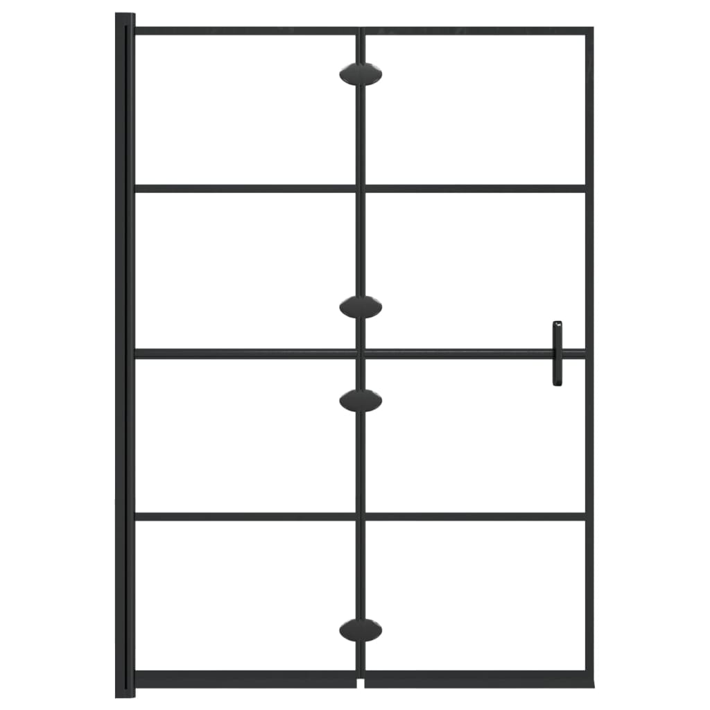 Douchewand inklapbaar 100x140 cm ESG zwart