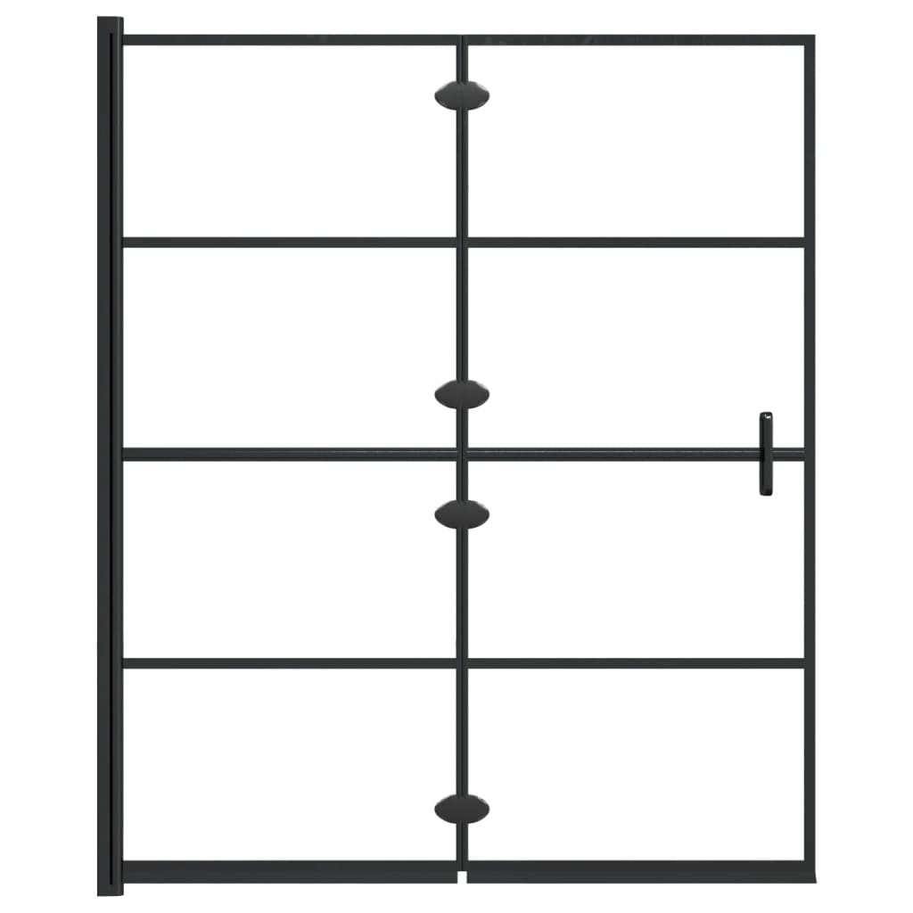 Douchewand inklapbaar 100x140 cm ESG zwart