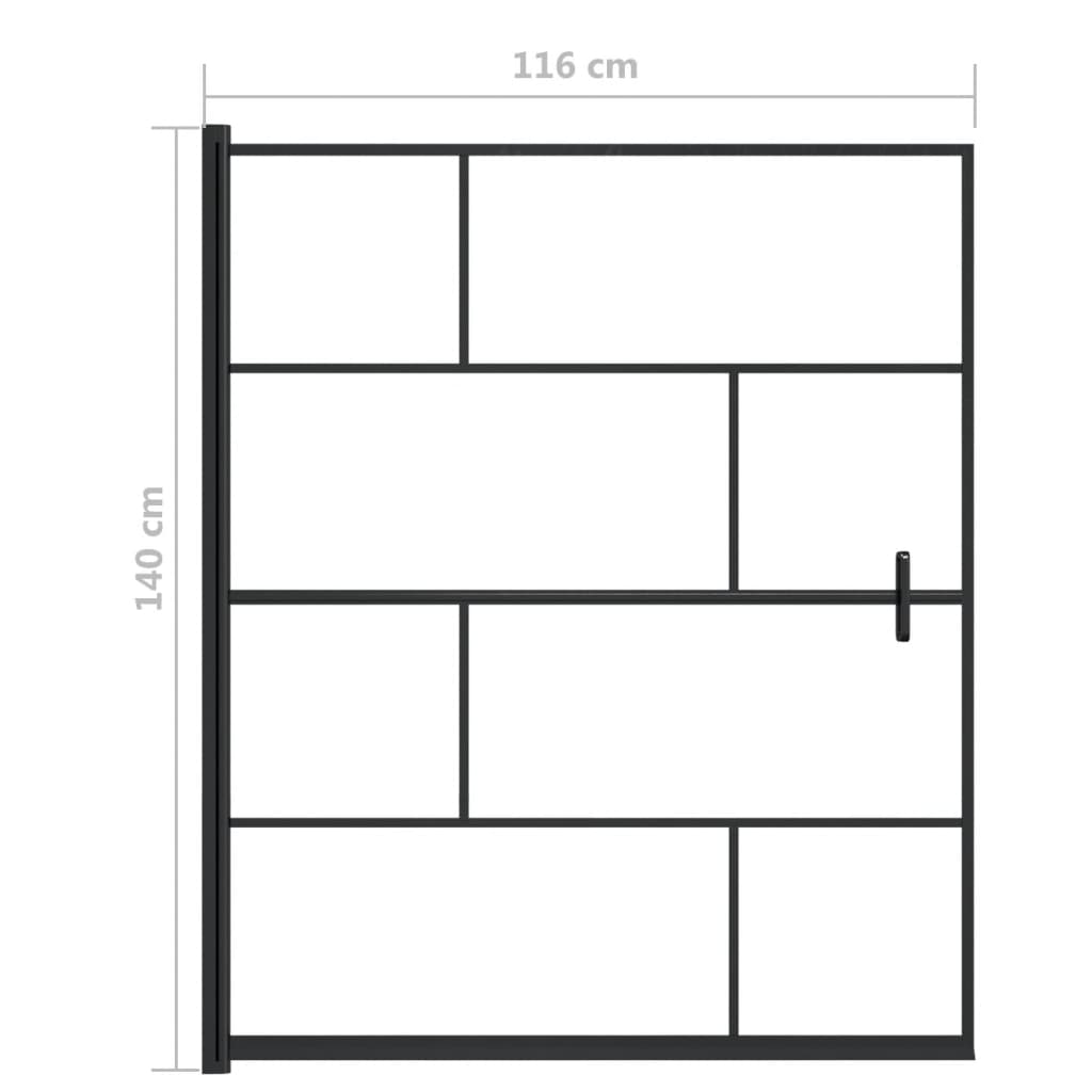 Douchewand 80x140 cm ESG zwart