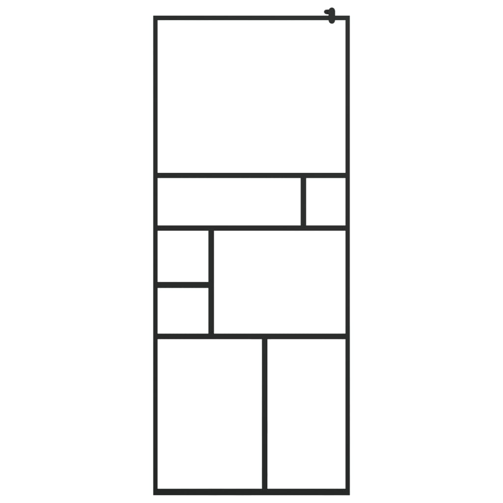 Inloopdouchewand 100x195 cm ESG-glas transparant en zwart