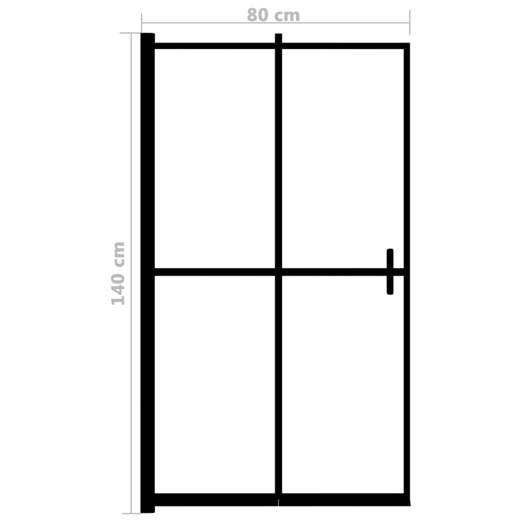 Douchewand inklapbaar 100x140 cm ESG zwart