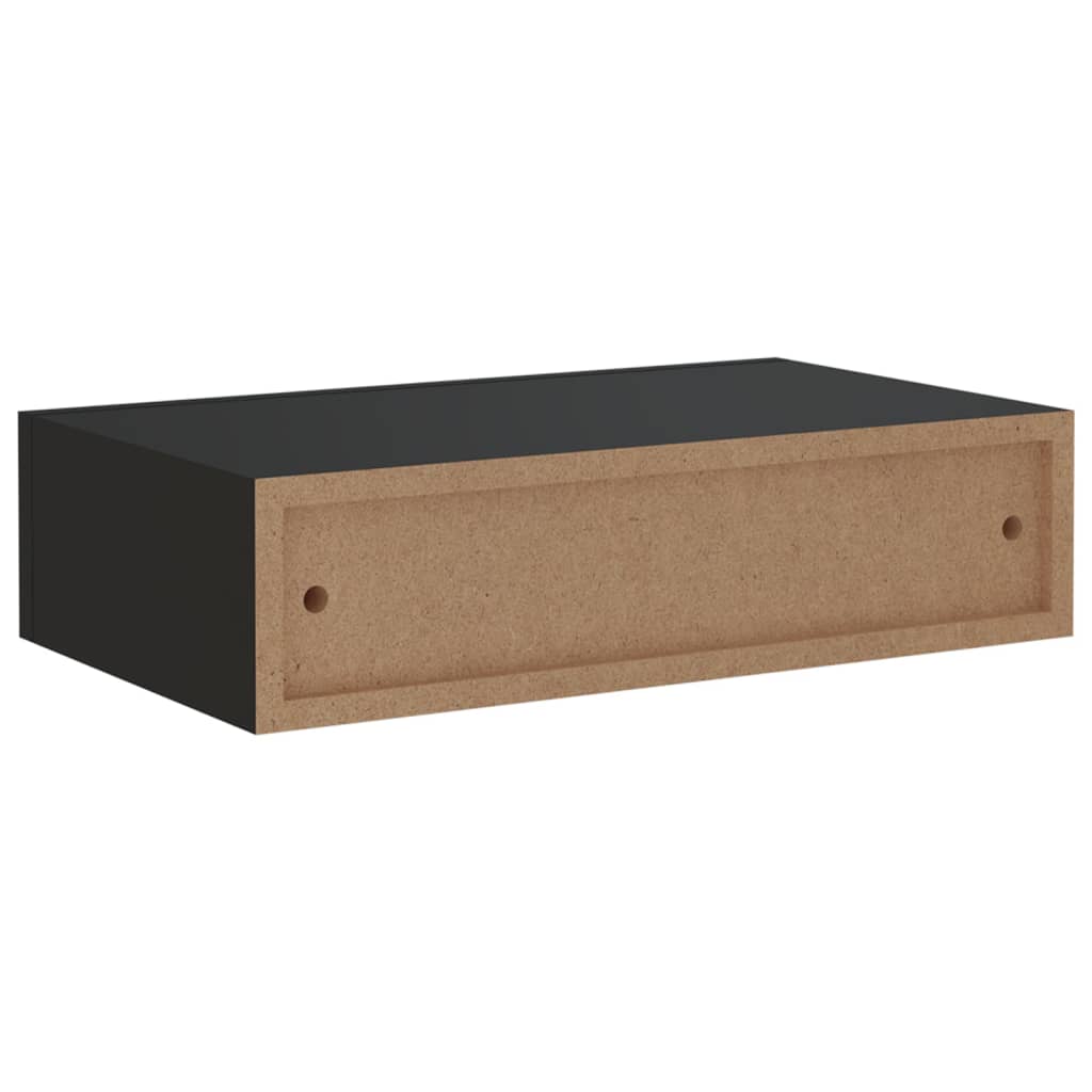 Wandschappen 2 st met lade 60x23,5x10 cm MDF