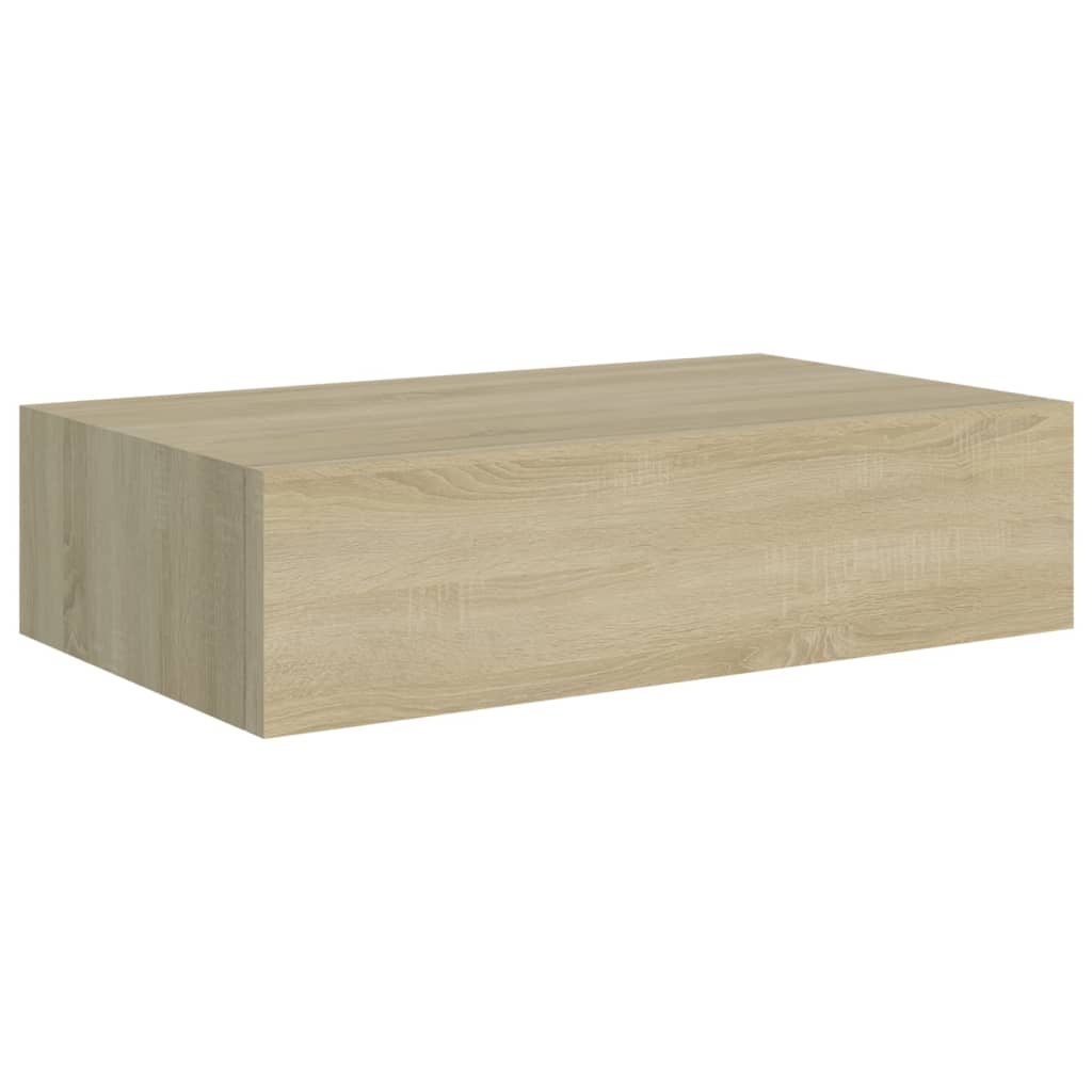 Wandschappen 2 st met lade 60x23,5x10 cm MDF