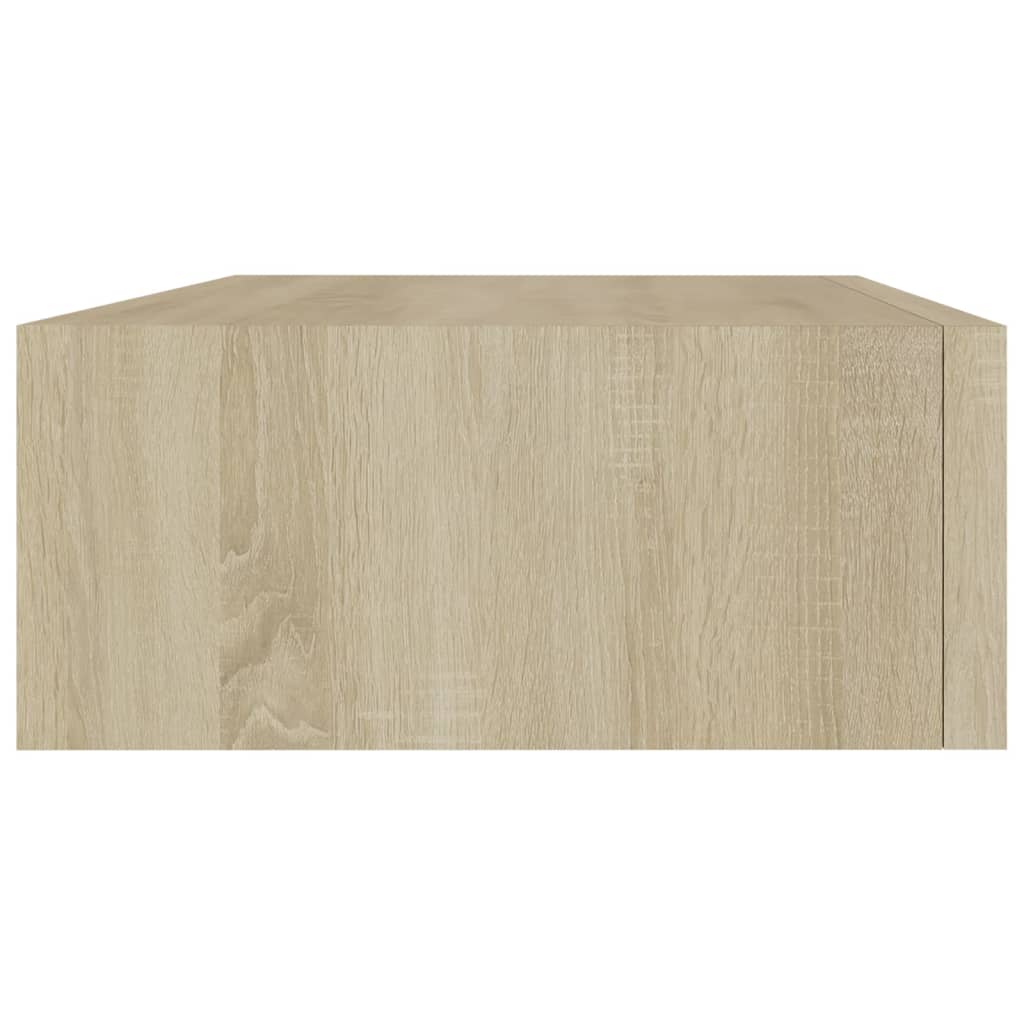 Wandschappen 2 st met lade 60x23,5x10 cm MDF