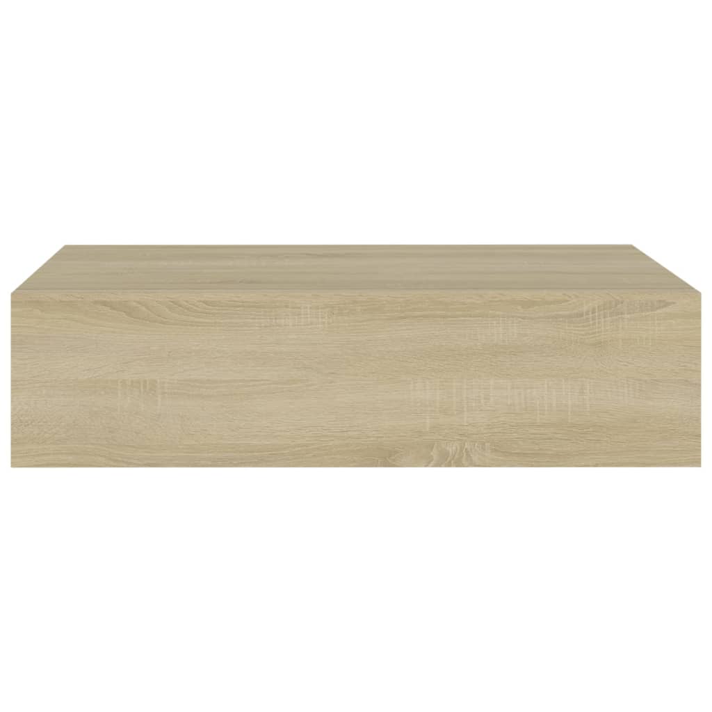 Wandschappen 2 st met lade 60x23,5x10 cm MDF