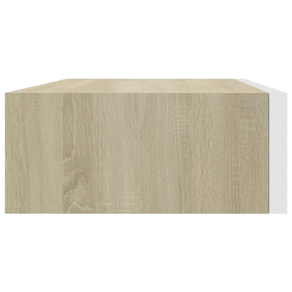 Wandschappen 2 st met lade 60x23,5x10 cm MDF