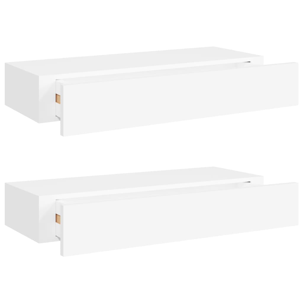 Wandschappen 2 st met lade 60x23,5x10 cm MDF