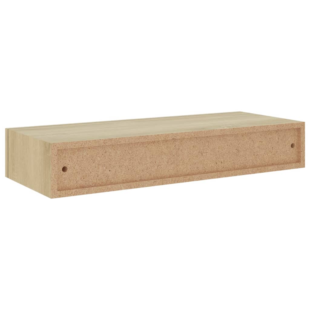 Wandschappen 2 st met lade 60x23,5x10 cm MDF