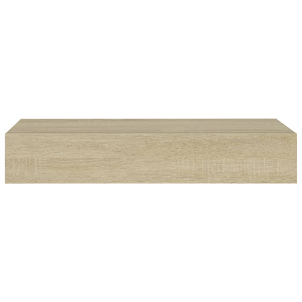 Wandschappen 2 st met lade 60x23,5x10 cm MDF