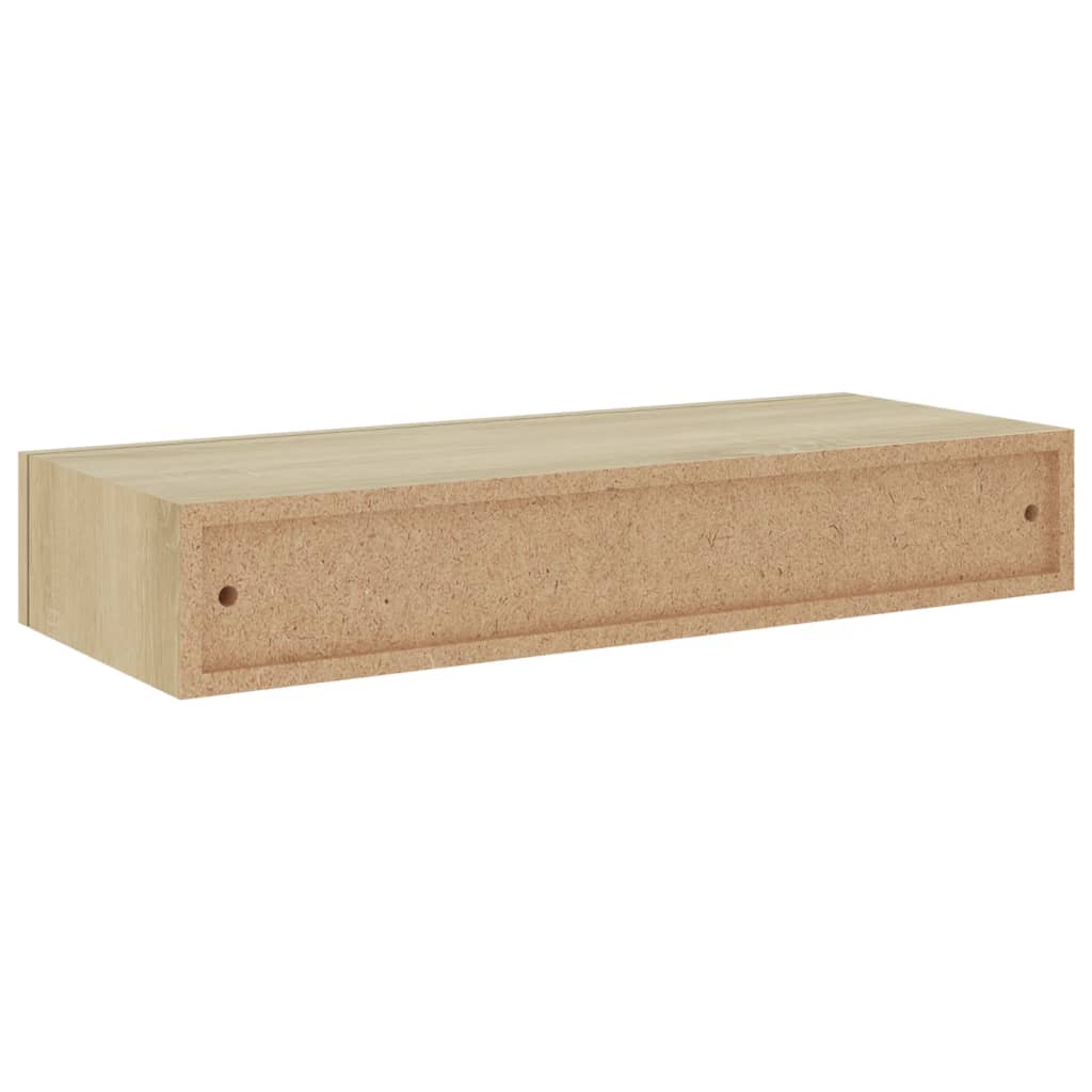 Wandschappen 2 st met lade 60x23,5x10 cm MDF