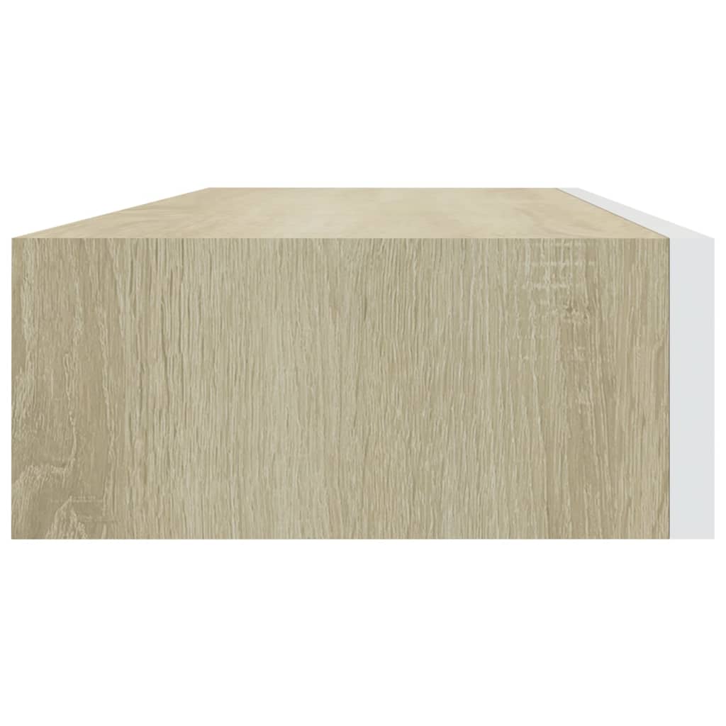 Wandschappen 2 st met lade 60x23,5x10 cm MDF