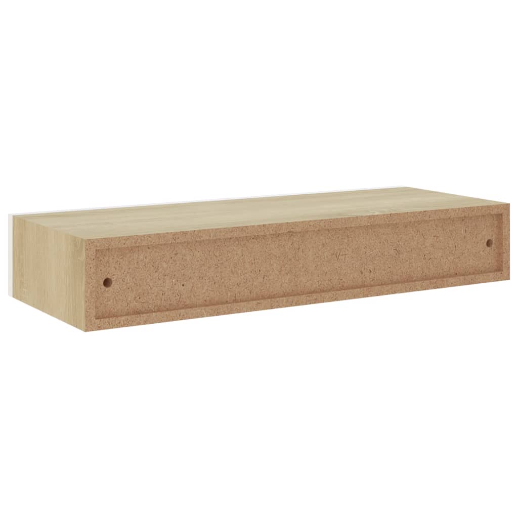 Wandschappen 2 st met lade 60x23,5x10 cm MDF