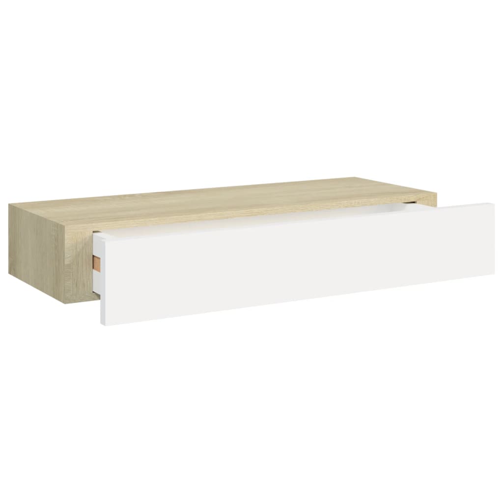 Wandschappen 2 st met lade 60x23,5x10 cm MDF