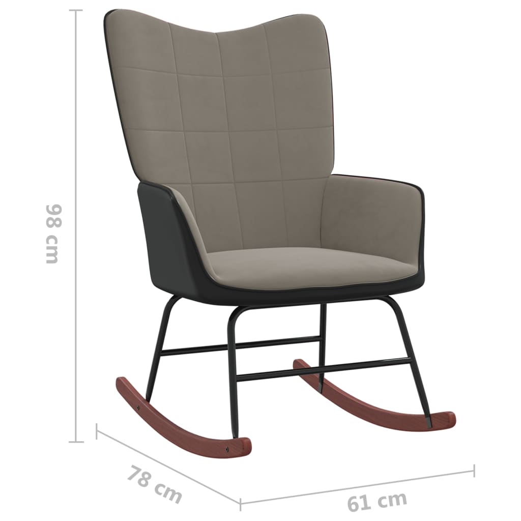 Schommelstoel fluweel en PVC