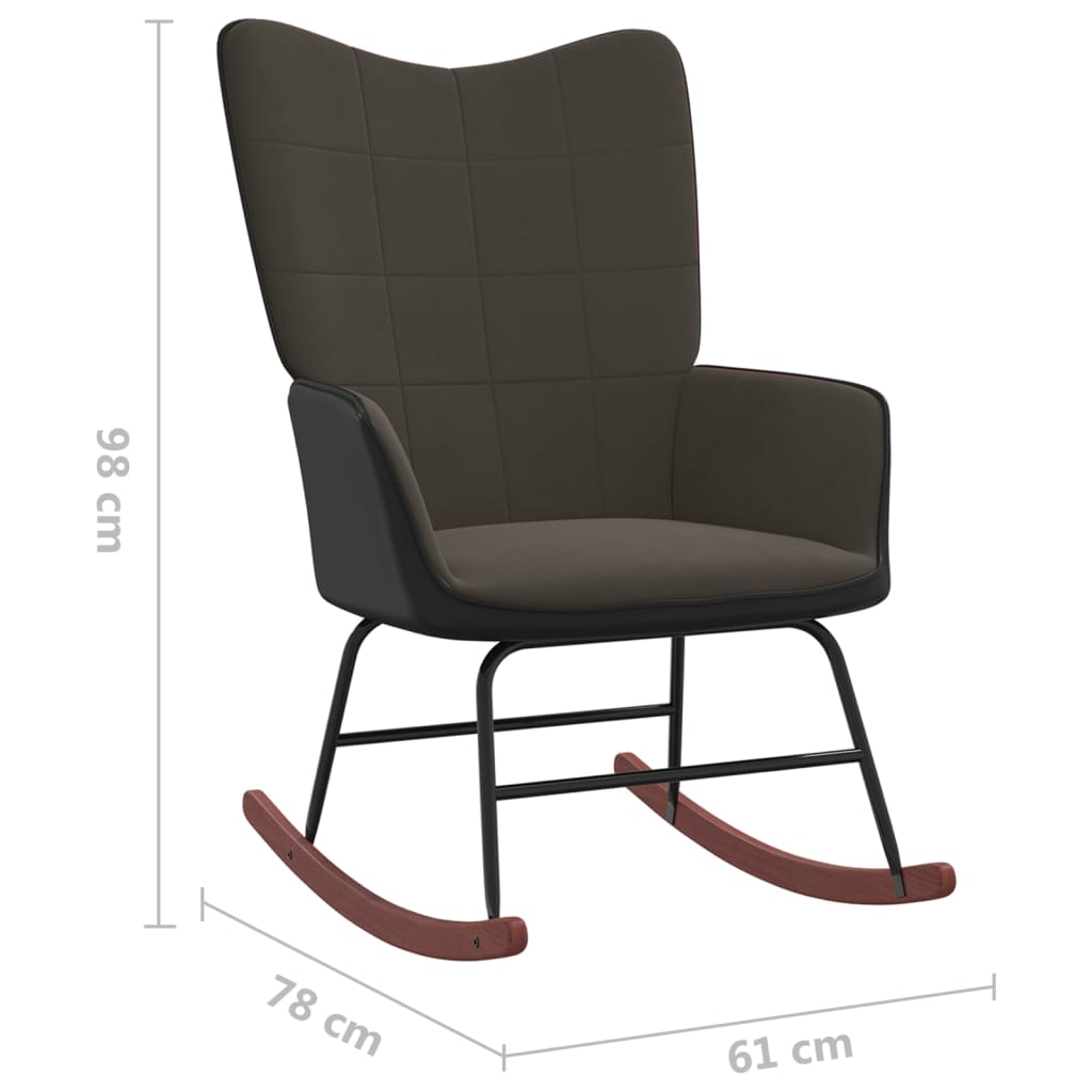 Schommelstoel fluweel en PVC