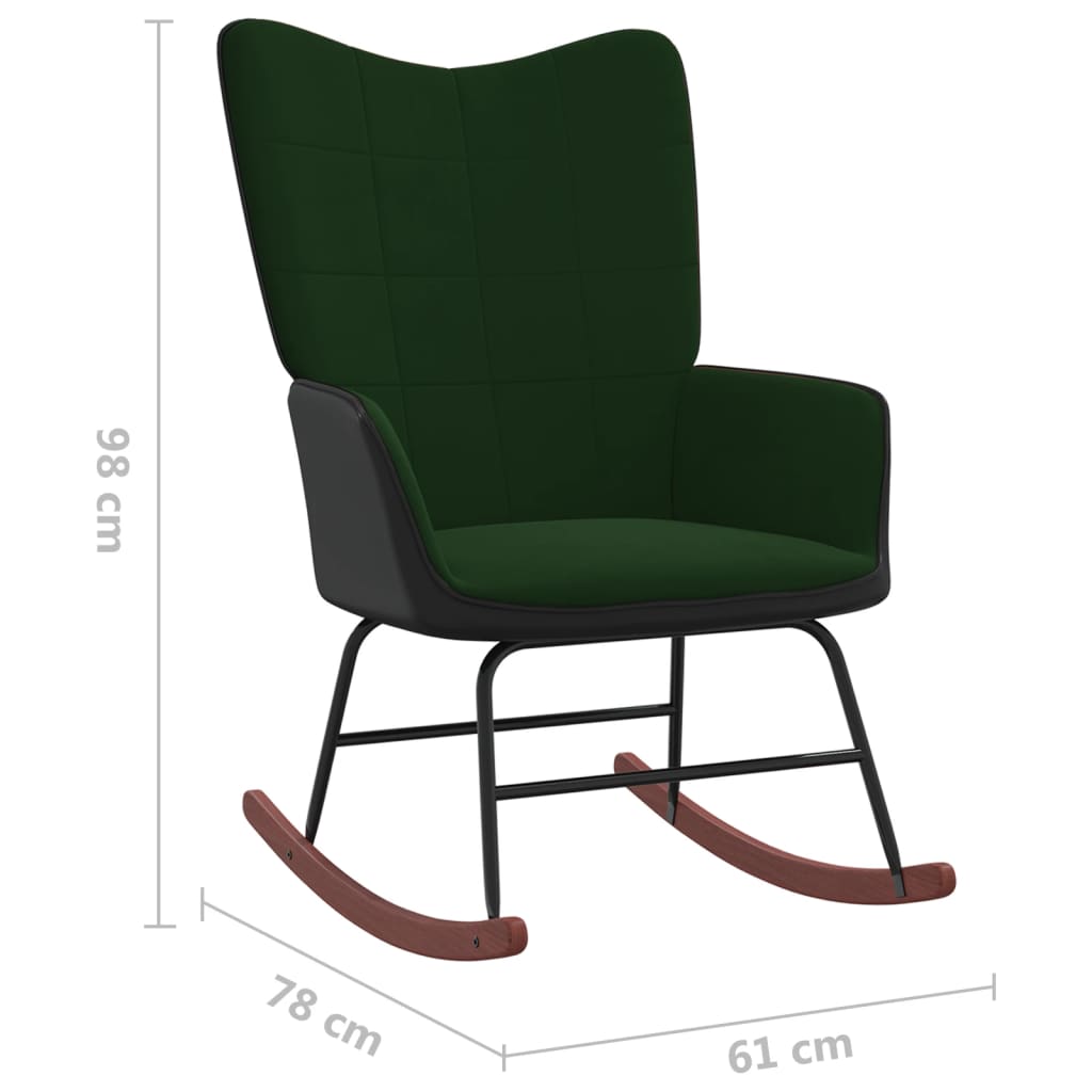 Schommelstoel fluweel en PVC